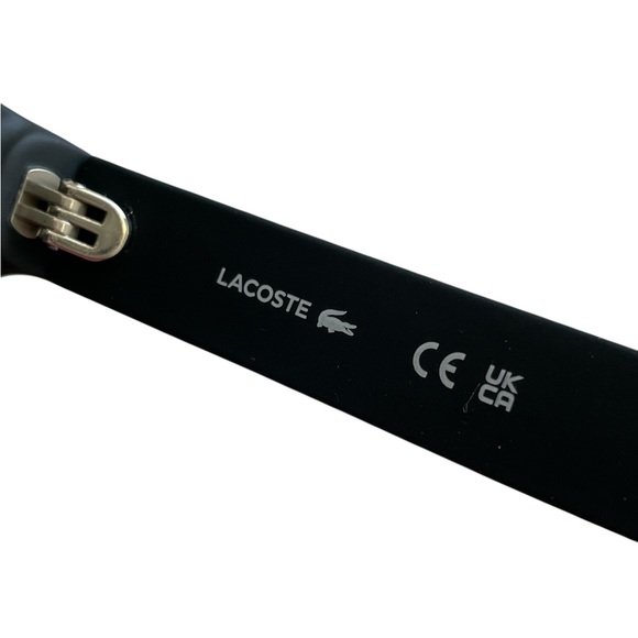 Lacoste Sunglasses in Matte Black Frame and Green Highlights - Picture 11 of 12